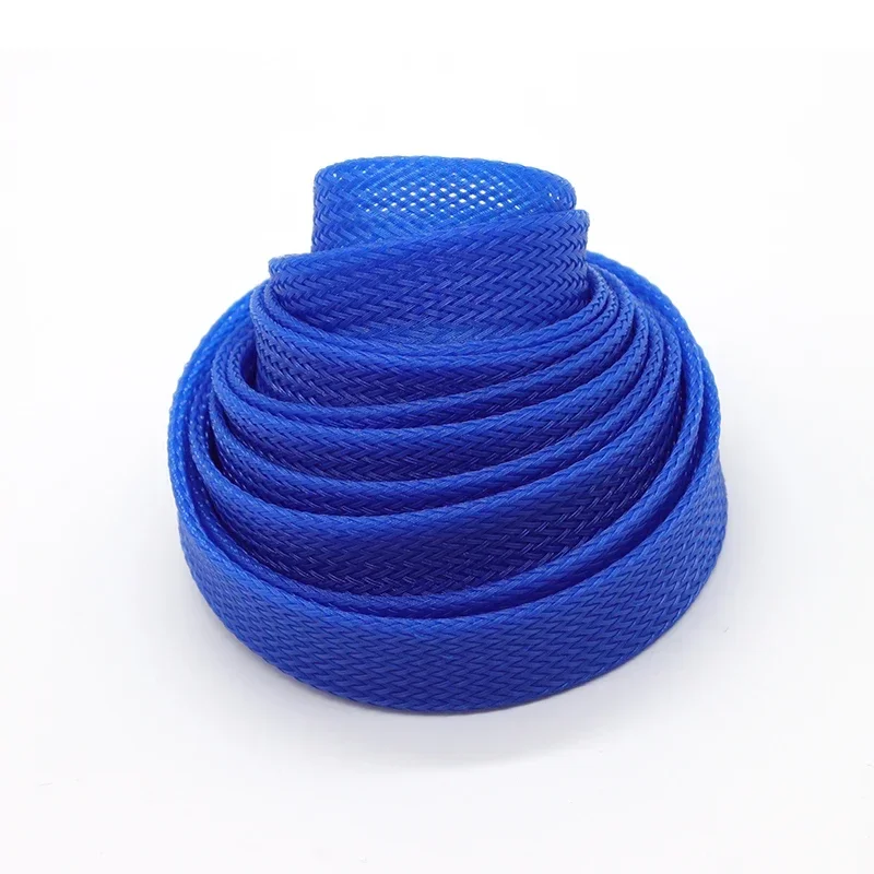 

1 ~ 50 м синие плетеные рукава из ПЭТ 2/4/6/8/10/12/14/16/20/25/30/35/40/50/60 мм, высокая плотность, оболочка из змеиной кожи для электрических кабелей