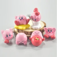 bandai kirby anime figure pink cute collection toy japanese figurines collectible set of 6 pvc material childrens birthday gift