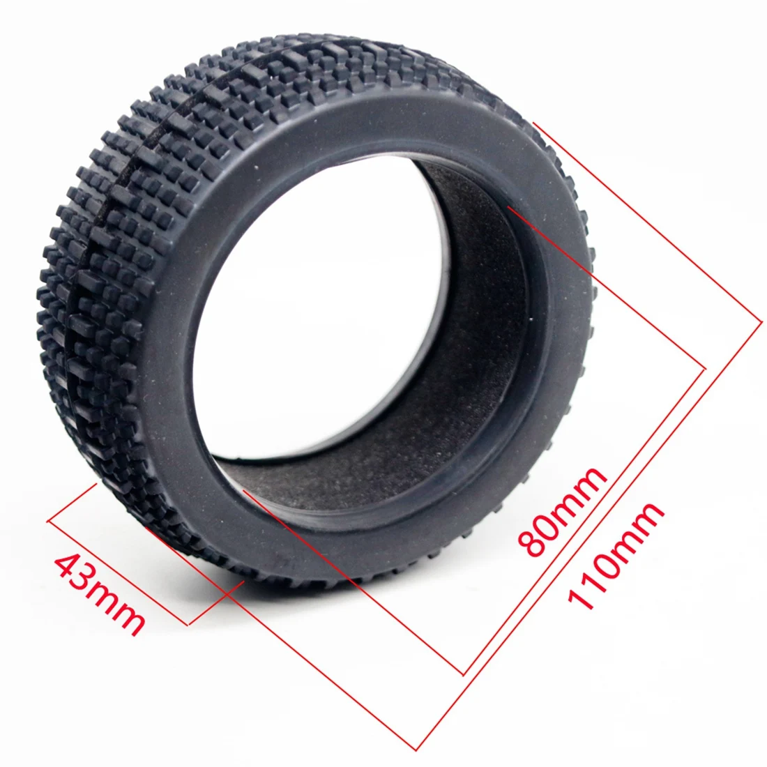 4Pcs 110mm 1/8 RC Off-Road Buggy Car Rubber Tire Tyre for HSP Redcat Losi HPI Kyosho MP9 Hobao Hyper Upgrade Parts - купить по