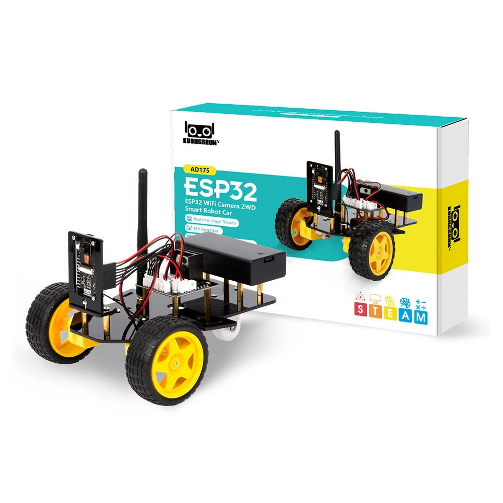 Новинка автомобильный умный робот KUONGSHUN 2WD Wi-Fi камера ESP32 стартовый комплект для