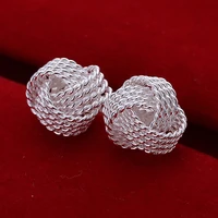s925 sterling silver elegant soft winding stud earrings for women wedding engagement jewelry