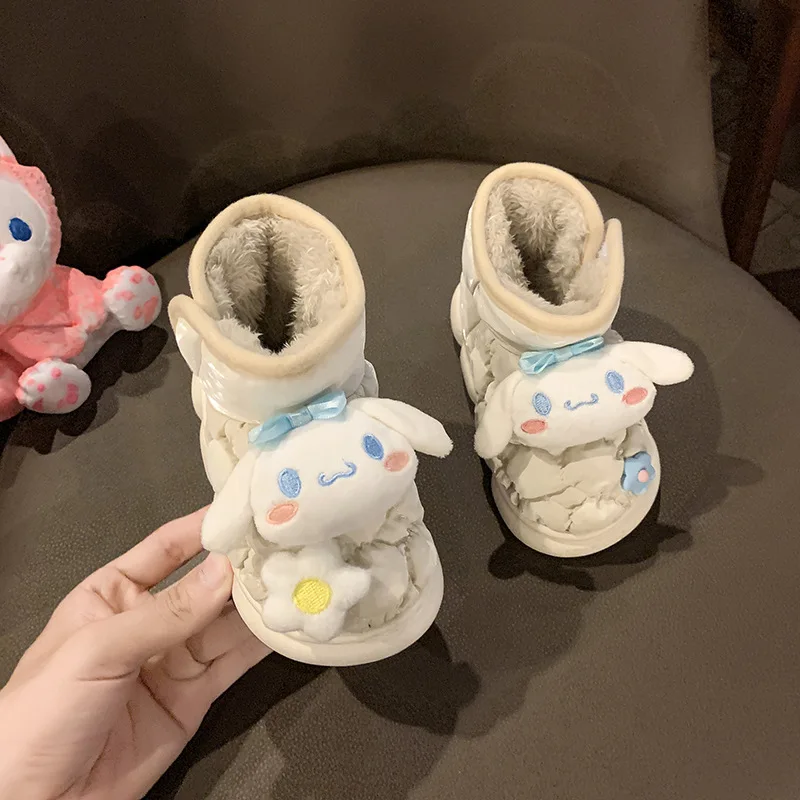 

Детские зимние ботинки Sanrio My Melody, Детские утепленные хлопковые ботинки, Нескользящие бархатные теплые ботинки для девочек, подарок для малышей
