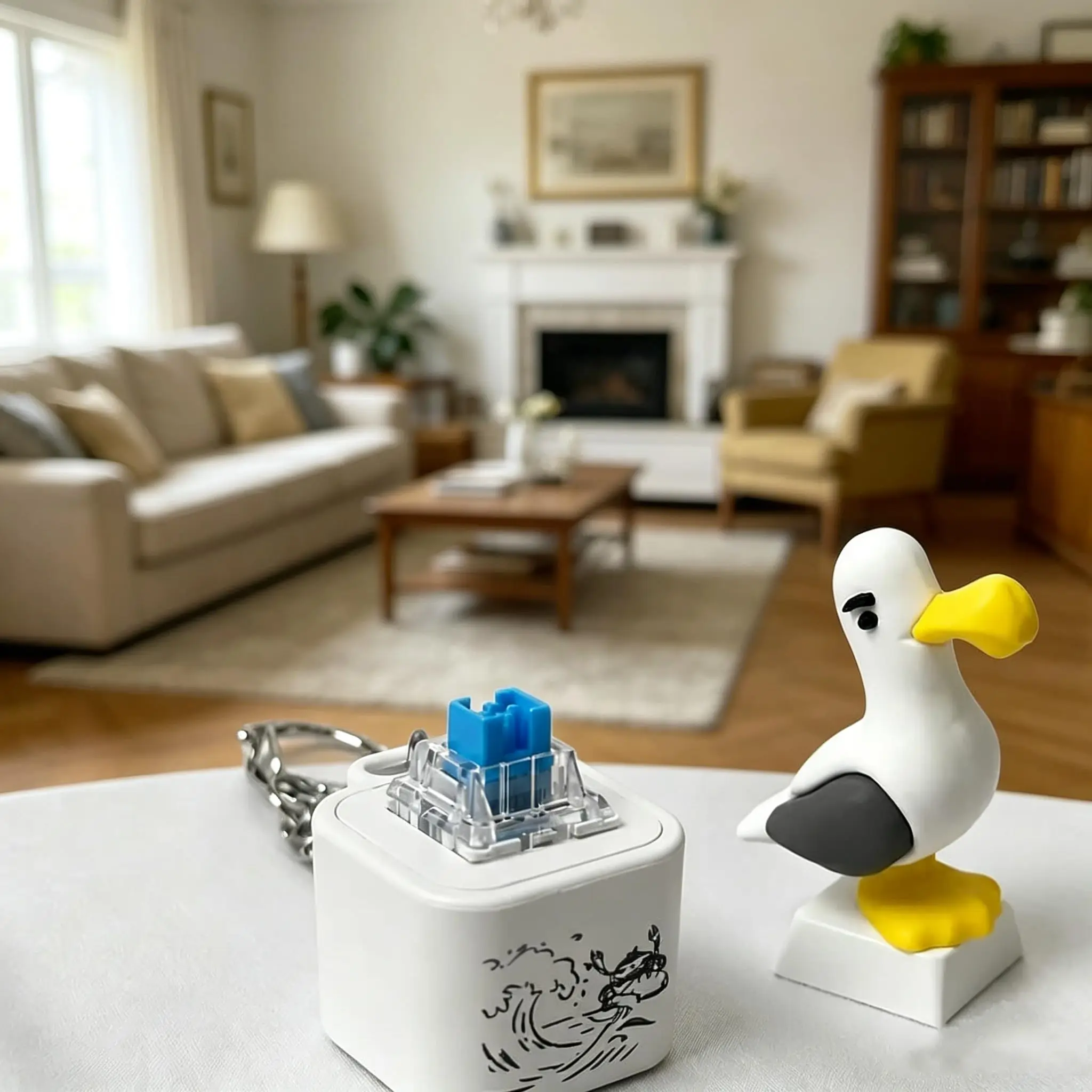 Фото Брелок-кнопка Seagull Mine со звуком и LED-подсветкой, перезаряжаемый, имитирующий нажатие клавиши, антистресс, забавный подарок №4