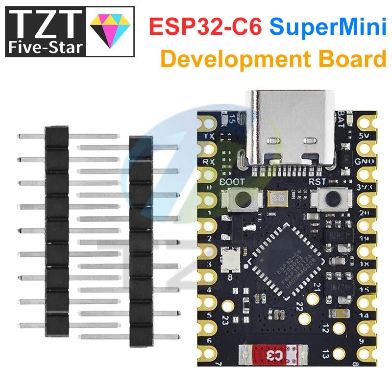TZT ESP32-C6 SuperMini макетная плата микроконтроллер программирования обучающий
