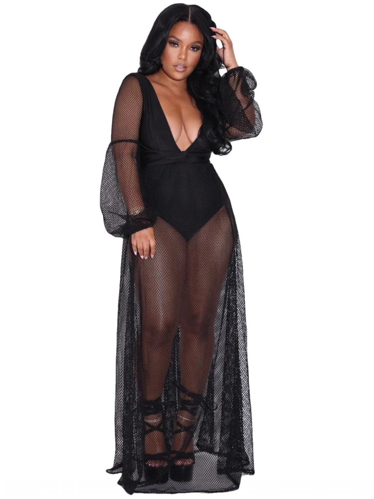 

Женское пляжное платье-туника с длинным рукавом, однотонное белое платье Парео с V-образным вырезом, пляжная одежда, лето 2022