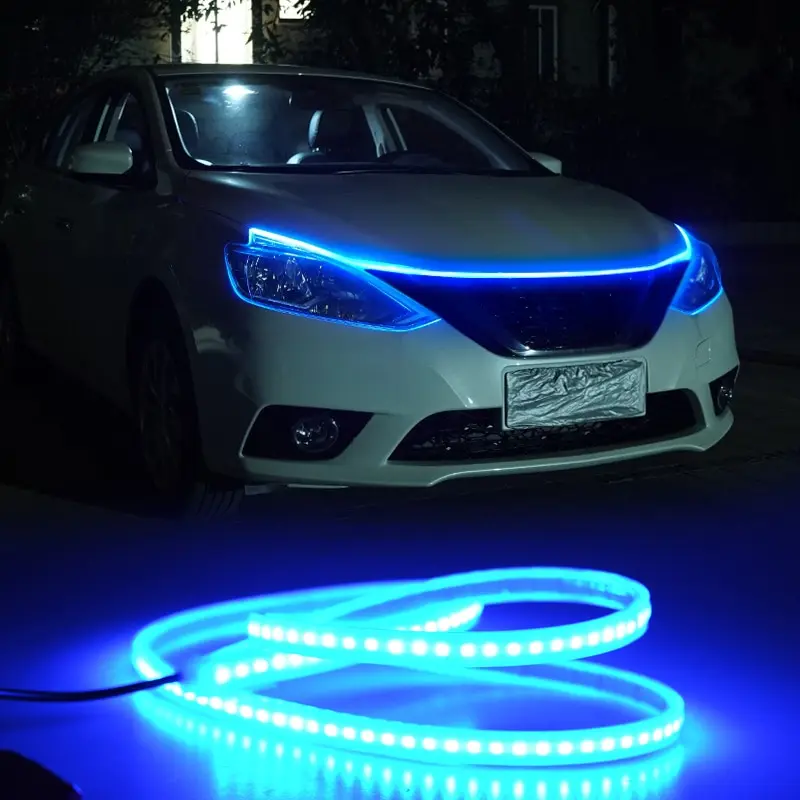 

1.5M LED Daytime Running Light Scan Starting Car Hood Decorative Lights DRL Auto Engine Hood Guide Decorative Ambient Lamp 12V