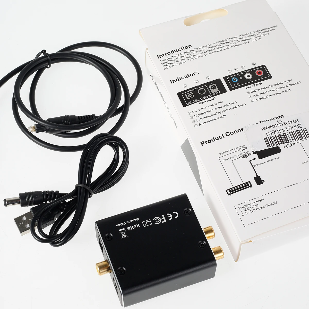 

Цифро-аналоговый аудио преобразователь Оптический коаксиальный SPDIF в аналоговый аудиопреобразователь R/L RCA и 3,5 мм разъем AUX стерео аудио