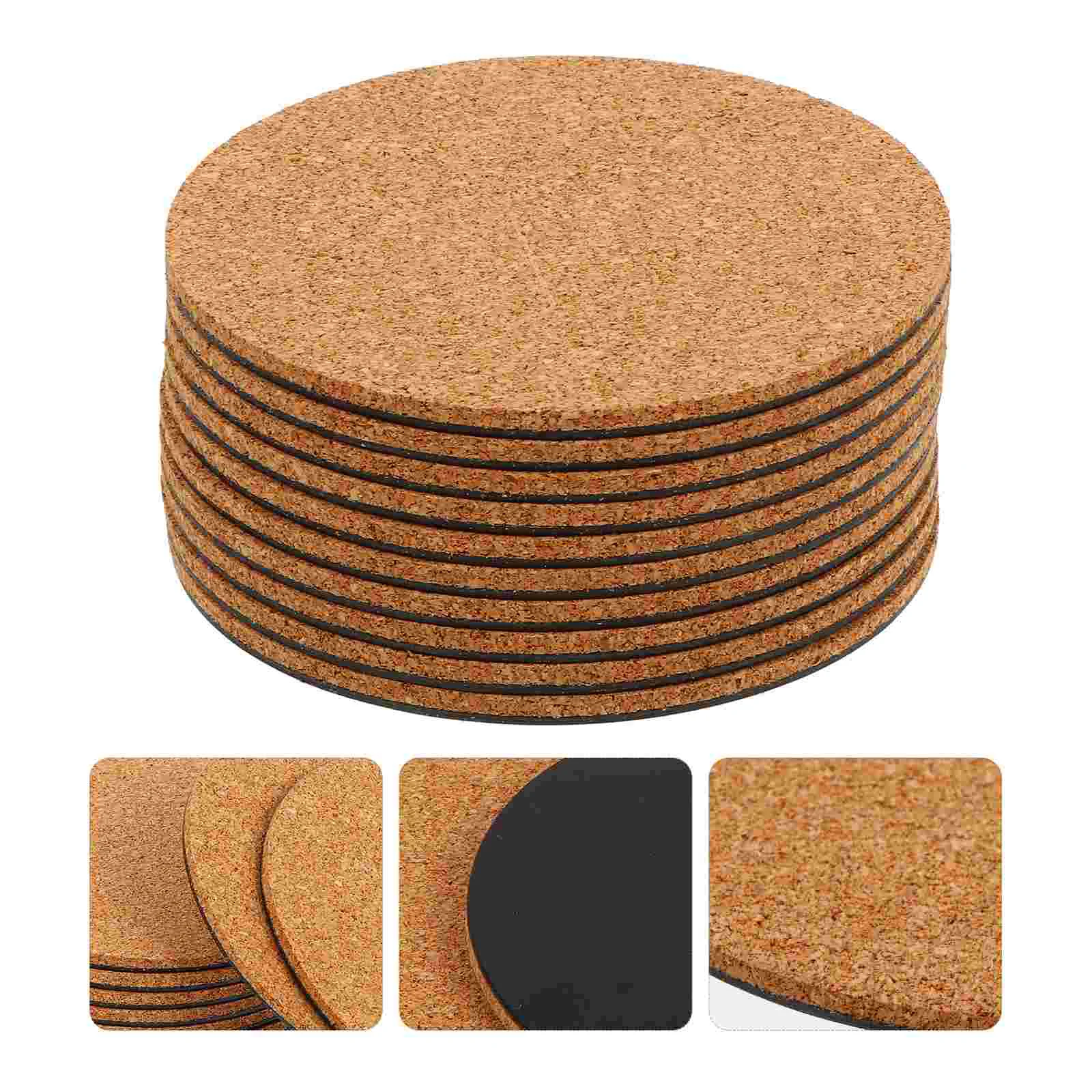 

10pcs Cork Mat for Plants Cork Pad Round Plate for Garden Bar Cork Mat Table Cork Board for Kitchen Hot Pads Pots Pans DIY