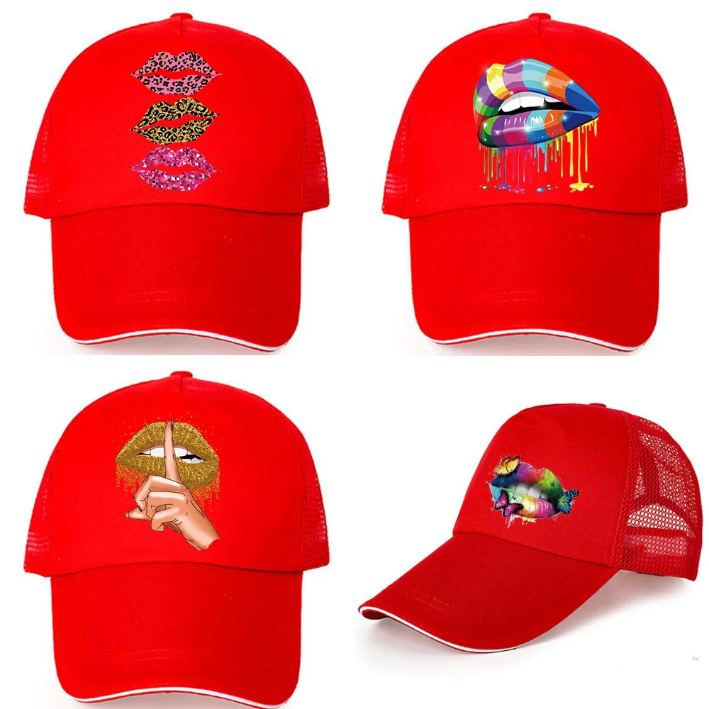 

Fashion Mouth Mesh Baseball Caps for Men Women Summer Breathable Snapback Hats Outdoor Sport Sun Trucker Hat Cap Dropshipping