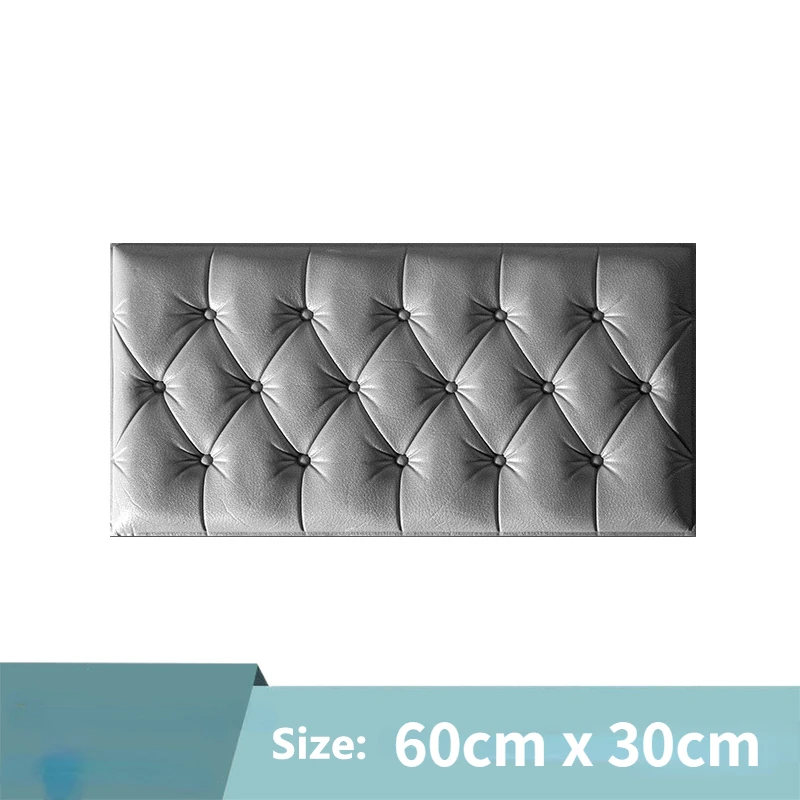

1pc Thickened 3D Soft Package Bed Sticker Anti-Collision Self-Adhesive Wall Sticker Diy Tatami Headboard Bedroom Home Decoration