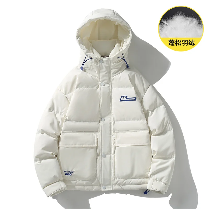 

Anti-cold Down Jacket Mens 2023 New Hooded Luxury Male Winter Jacket Casual Versatile Loose Warm Solid Color Down Clothes Men