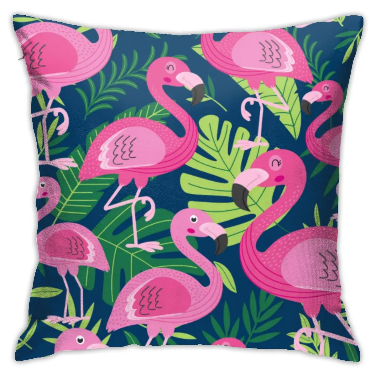 

Tropical Flamingos Hibiscus Orchid Flower print Pillow pillowcase game Cover Decor Home Pillows Case for Sofa Bedroom Decorative