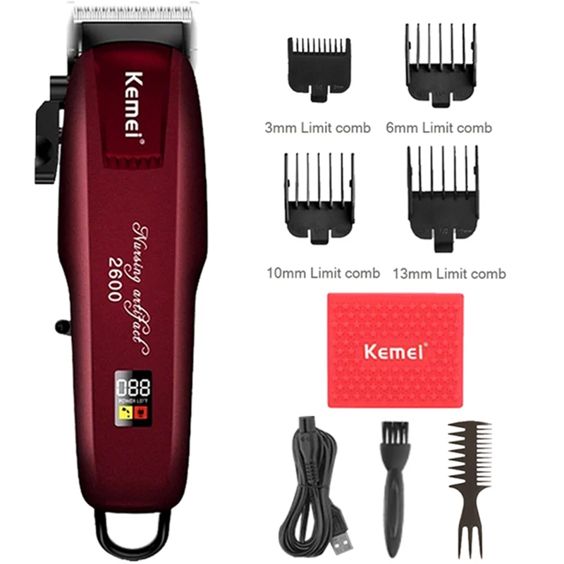 

KM Electric Hair Clipper Hair Cutting maching Wireless Trimmer Men Professional clipper machine rechargeable hair cut barber