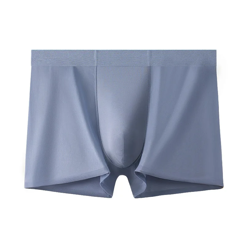 Men Summer Underwear Traceless Ice Silk Thin Antibacterial Sports Solid Color Sexy Cool Male Panties Boxer 3PCS