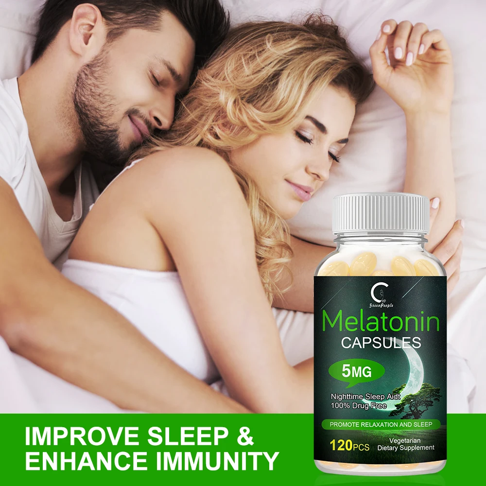 

Greenpeople 5Mg Melatonin-Capsules Save Insomnia Vitamin B6 Help Deep Sleep Improve Sleep For Adult Face Capsules Health Care