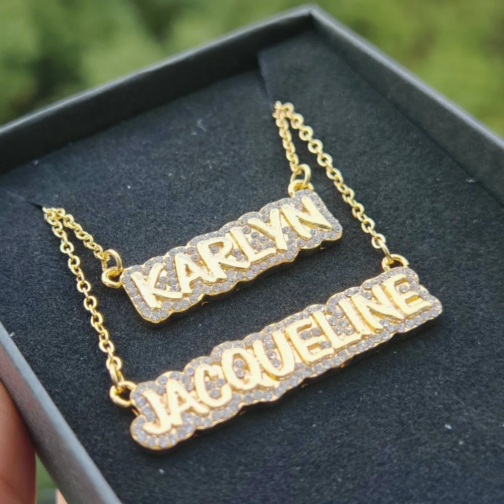 LeeChee ожерелье с именем под заказ хрустальный кулон персонализированное пузыря