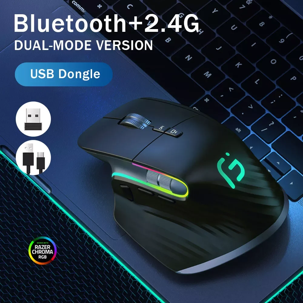 

2.4G Wireless Mouse Rechargeable Bluetooth Silent Ergonomic Mouse 4000 DPI For Tablet Macbook Air Laptop Gaming Office