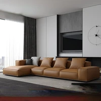 Nordic L-shaped Imperial Concubine Combination Set Furniture Italian Leather Sofa, Simple Living Room, Modern Sofa Width Fabric