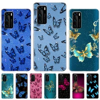 glowing butterfly case for samsung s21 s20 ultra s21fe soft tpu cover for galaxy s10 5g s9 s8 plus s10e coque back shell