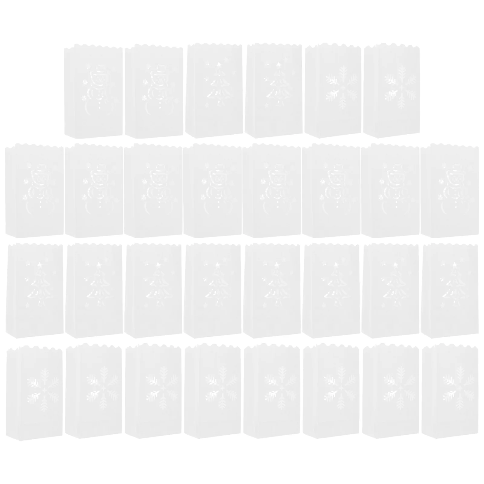 

Bags Christmas Luminarylantern Bag Paper Kit Decoration Flame Resistant Hollow Claus Santa Tree White Snowflake Lanterns Diy