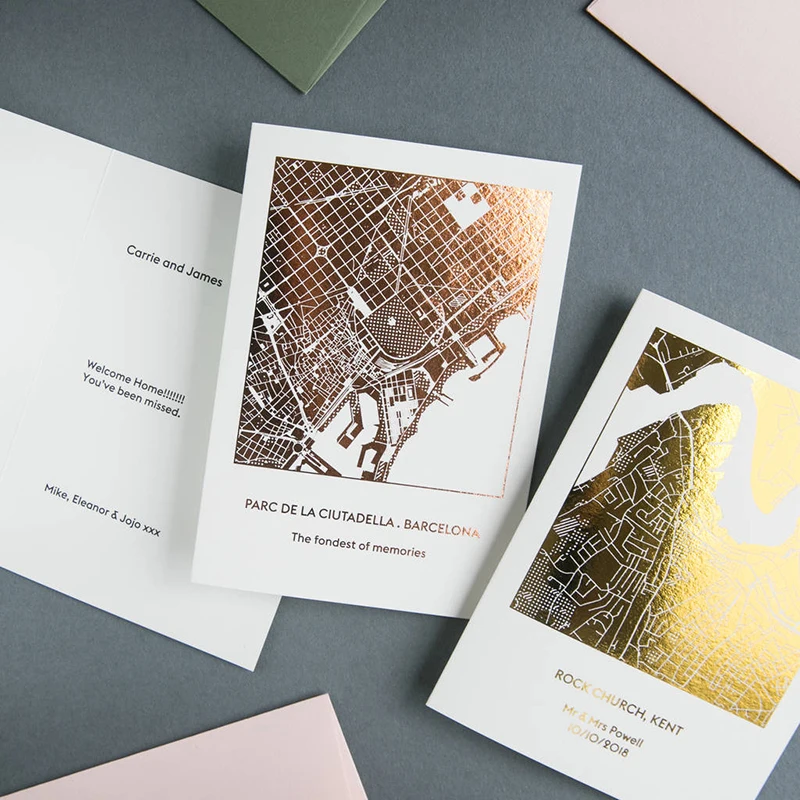 

Luxury Custom Printing Gold Foil Greeting Gift Invitation Business Creative Postcard Paper Card