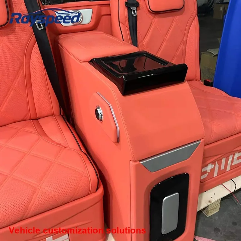 Фото Vito Metris Vclass W447 Комплект обновления всего салона из искусственной кожи, модифицированная перегородка заднего сиденья автомобиля, сиденья для холодильника, телевизора, роскошный пол №4
