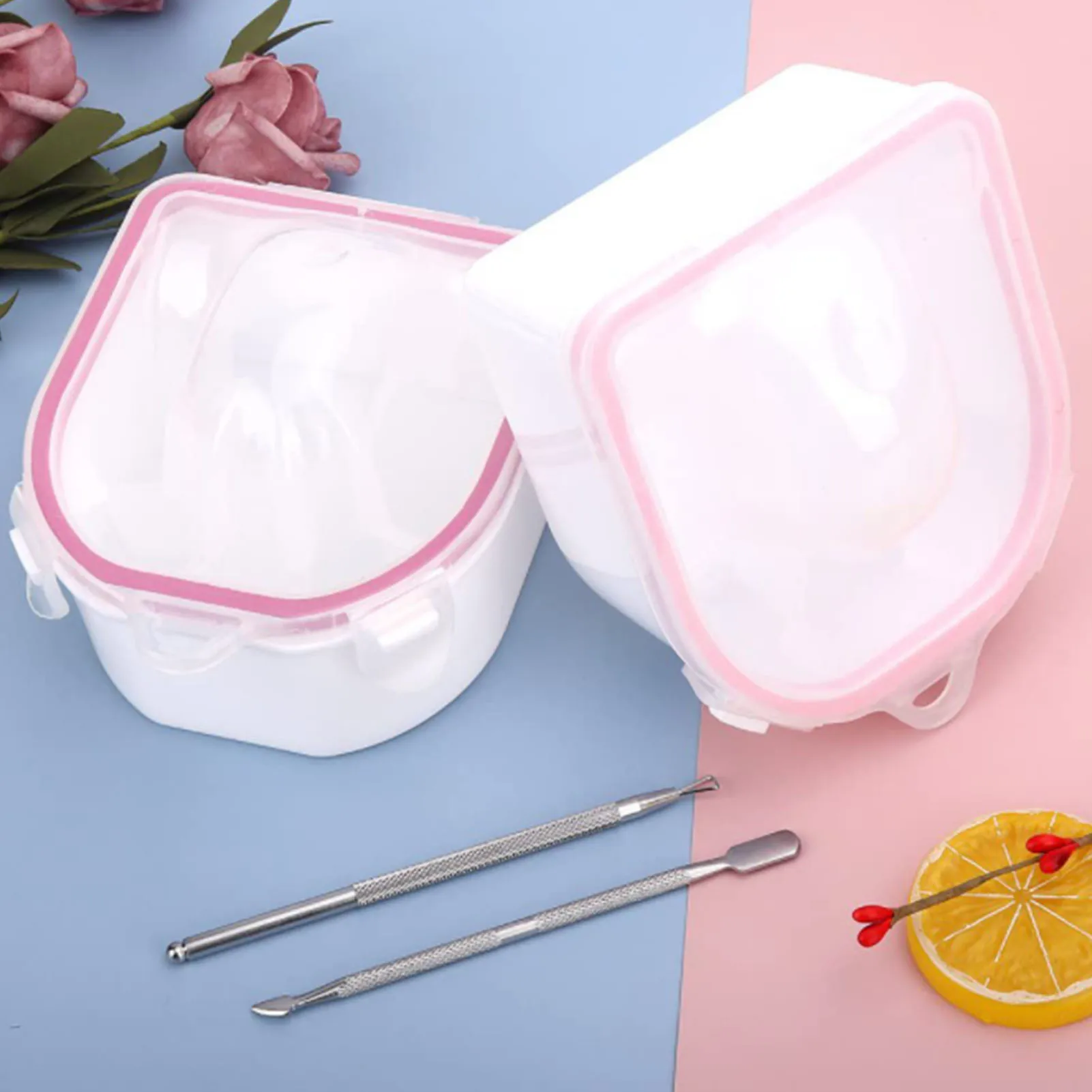 

NEW Plastic Thicken Nail Polish Remover Soaker Bowl Manicure Nail Art Gel Polish Remove Soak Tool Separate Fingers Soak Off Bowl