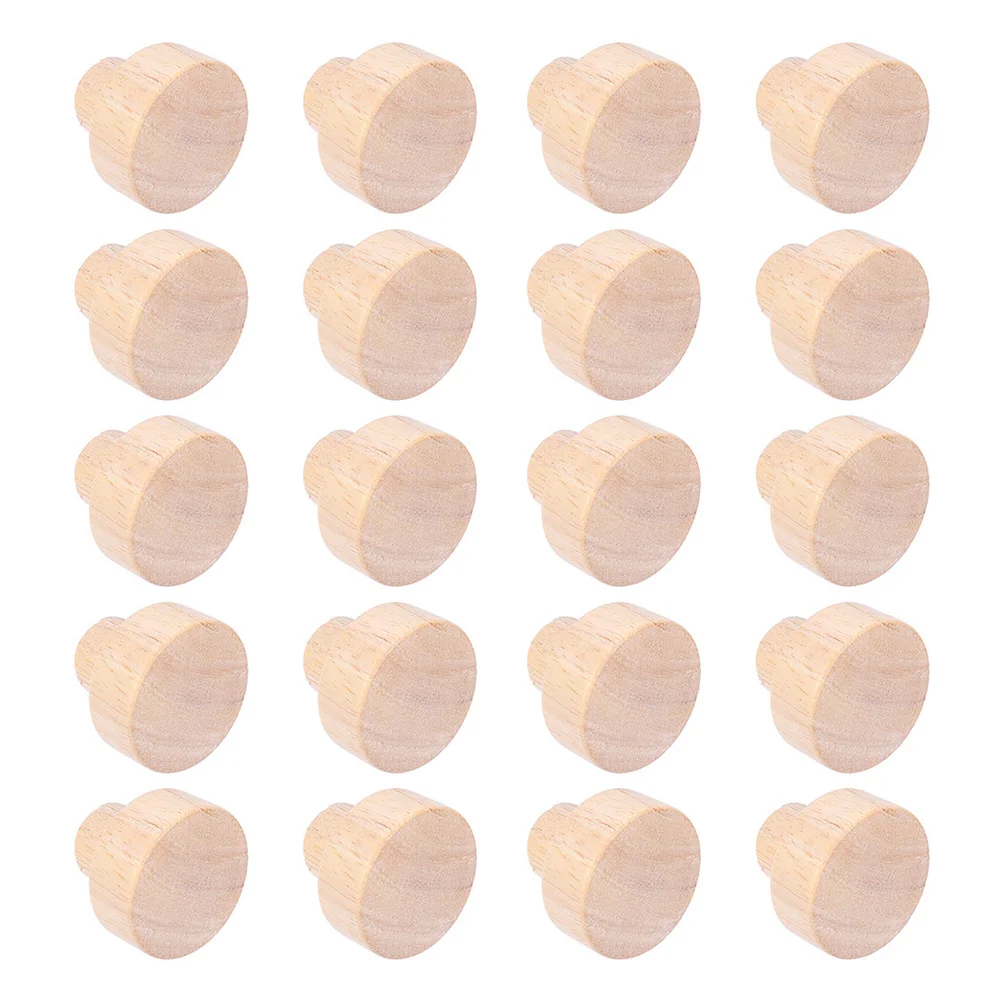 

20 Pcs Drawer Handles Wood Vanity Wooden Dresser Knobs DIY Unpainted Wood Handles Knob Dresser Pulls Wooden Drawer