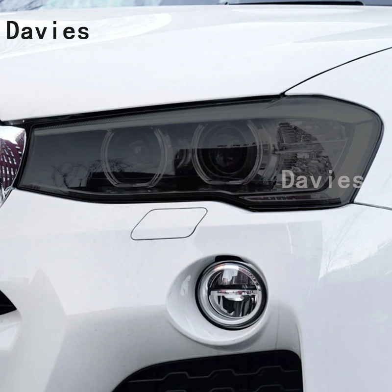 

For BMW X4 2019-2023-Accessories Car Headlight Protective Film Vinyl Restoration Transparent Black TPU Sticker