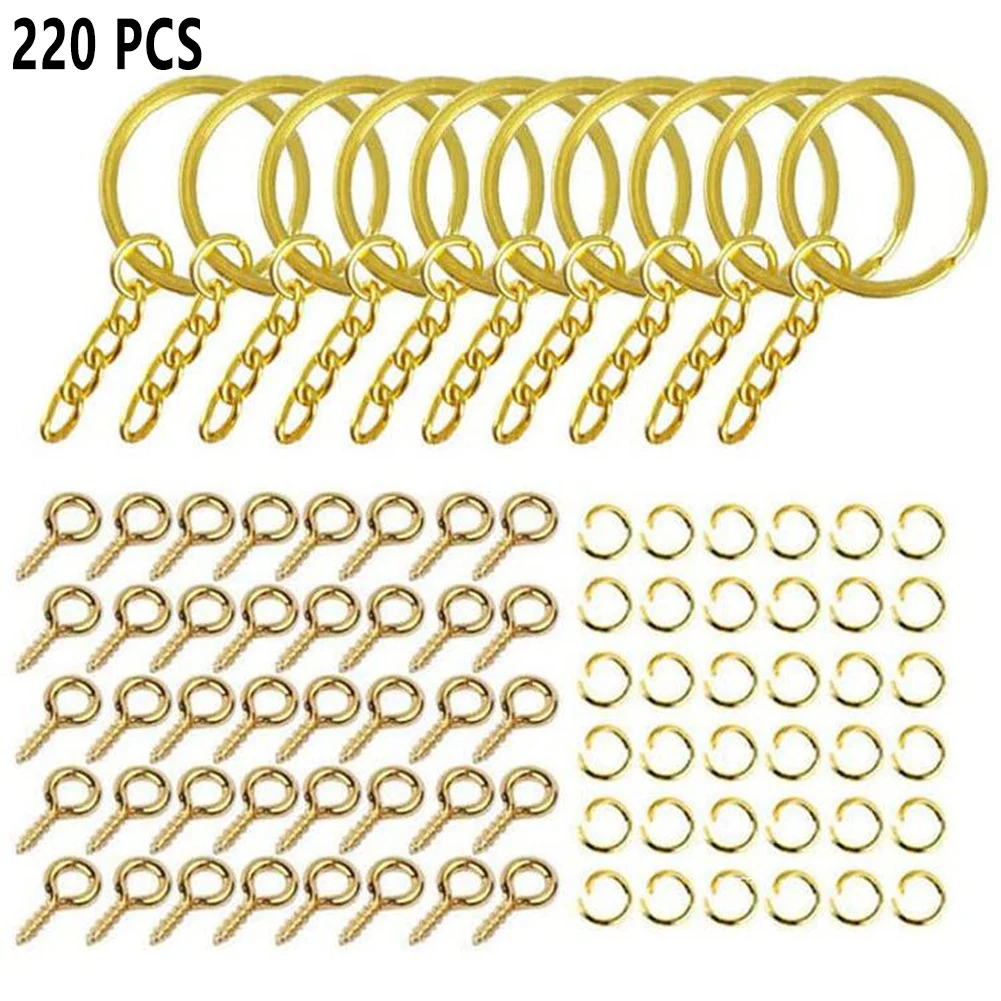

Keyring Key Chains 220pcs/lot Gold Key Pendant Accessories Lobster Clasp