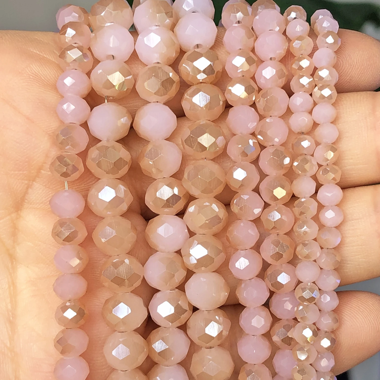 

Upscale Porcelain AB Pink Brown Rondelle Austria Crystal Glass Beads Faceted Loose Spacer Beads For Jewelry Making Diy Bracelets