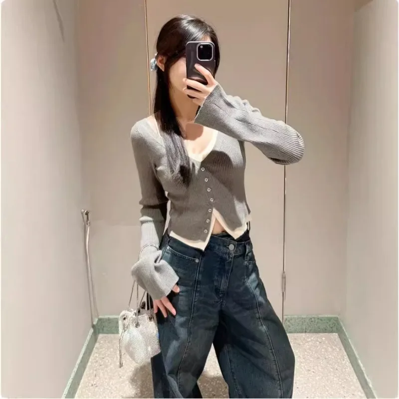 Элегантные милые топы для девочек с расклешенными рукавами и V-образным вырезом