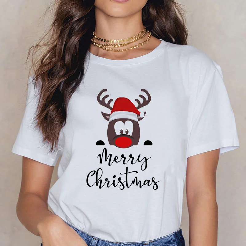

Cartoon Santa Snowman Reindeer Shirt Funny Merry Christmas T Shirt for Women/men Christmas Tee Tshirt DW142