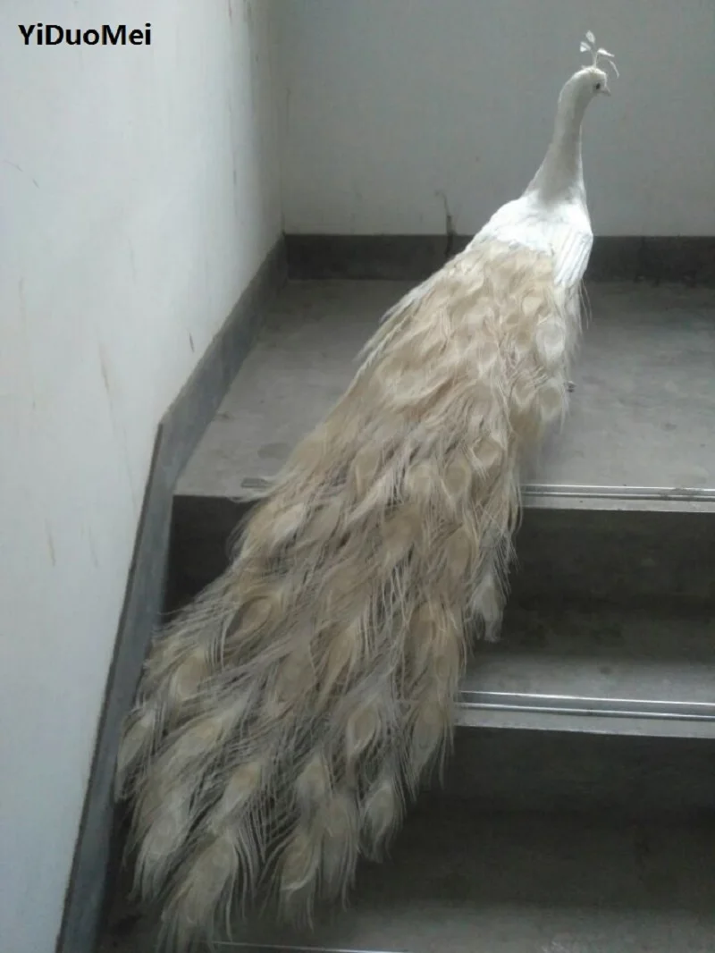 Большие белые перья 120 см модель павлина пенопластовые и красивые птицы ручной
