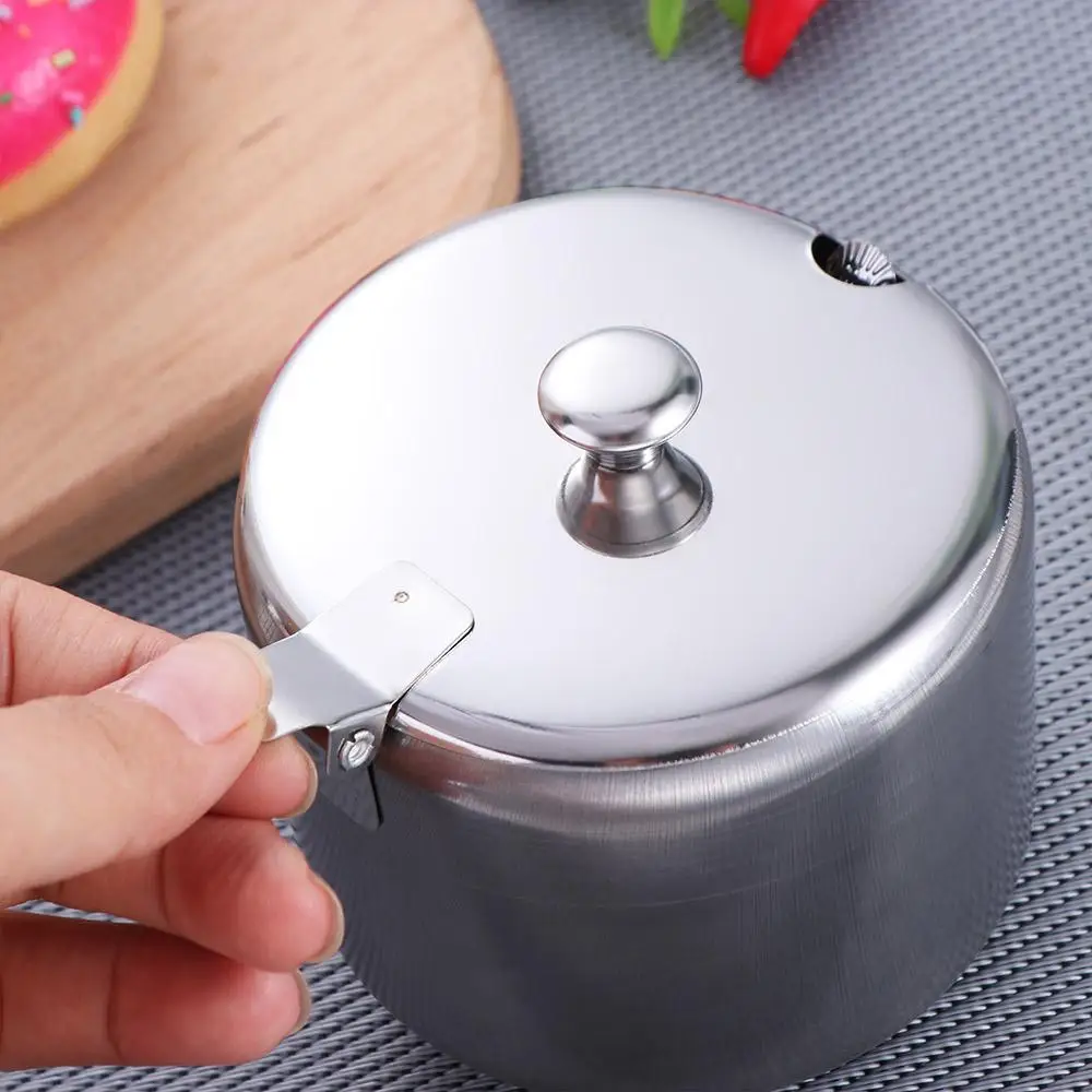 Практичный серебристый сахарница из нержавеющей стали водонепроницаемый