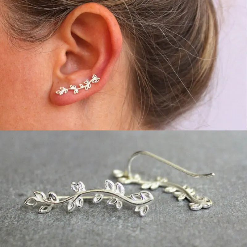 

New Fresh Leaf Shape Drop Earrings for Women Piercing Silver Color/Gold Color Stylish Girl Accessories Gift Fashion Jewelry