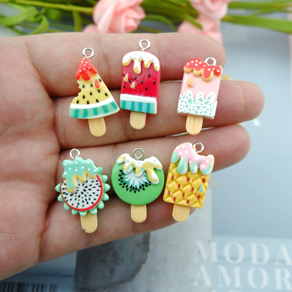 Подвески в виде фруктов и мороженого для изготовления ювелирных изделий