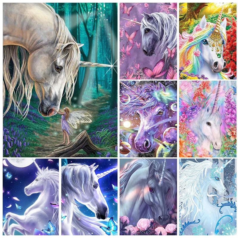 

Алмазная живопись 5D «сделай сам», милая мозаика единорога, лошади, картины, вышивка, полная вышивка крестиком, наборы рукоделия, домашний де...