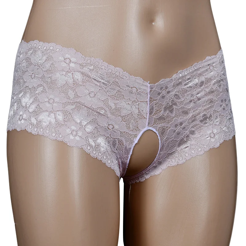 

Plus Size Open Crotch Briefs for Women Flower Lace Underwear Thong Lingerie Underpants Panties Breathable Sexy Quick Drying