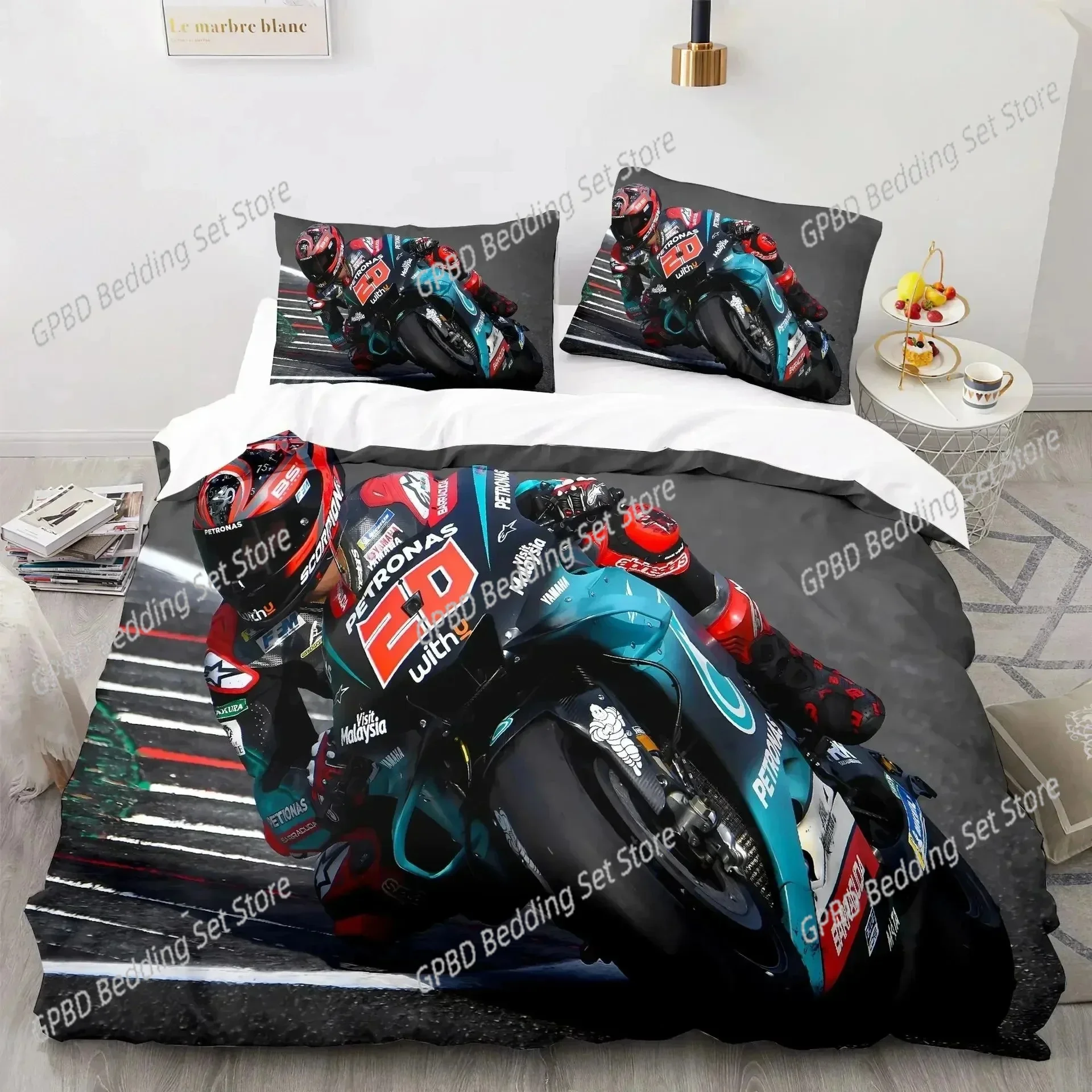 Фото 3D принт Marc Marquez 93, удобный пододеяльник, наволочка, комплект постельного белья, украшение для детской спальни, домашний текстиль №1