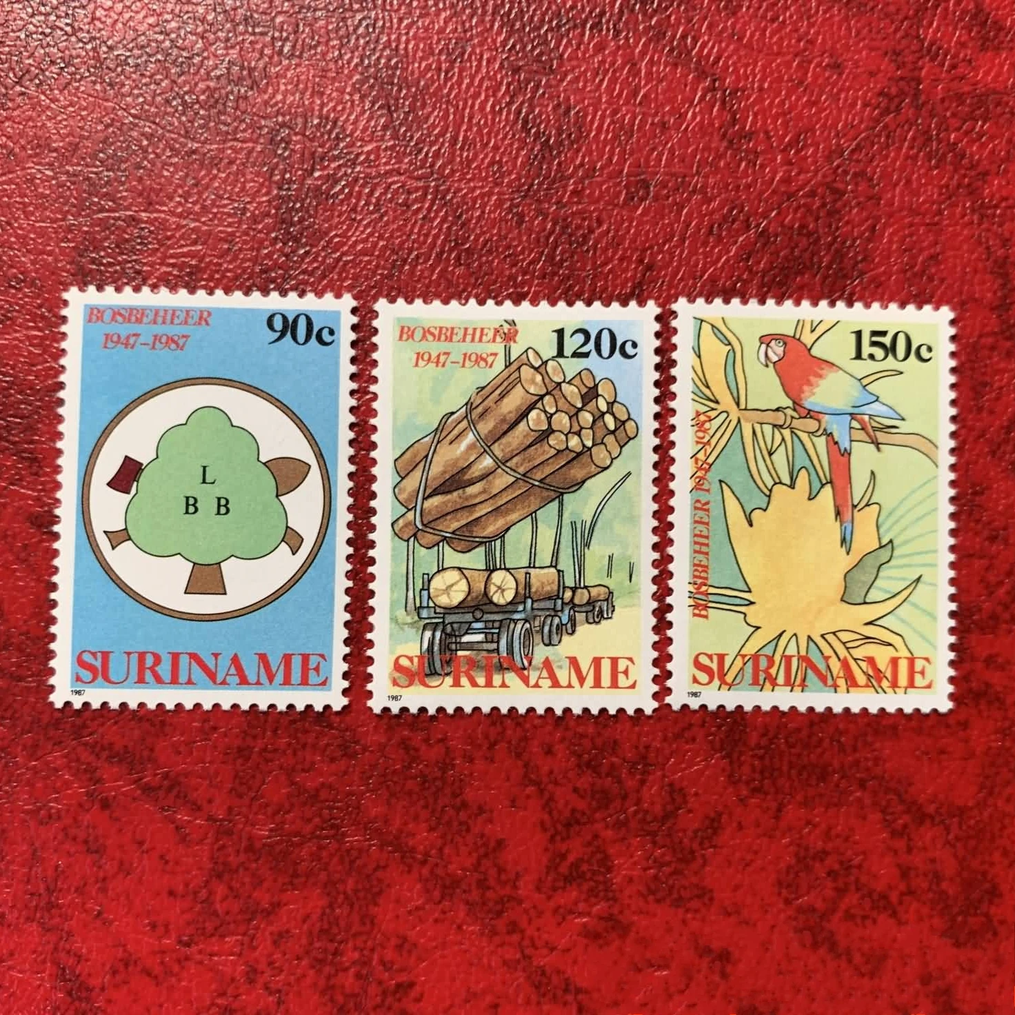 

3 шт./компл. Новый Почтовый штамп Suriname 1987 лесная комиссия почтовые штампы MNH