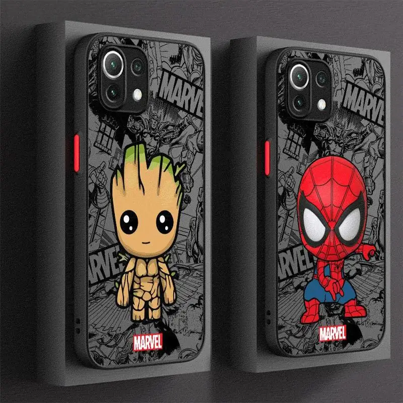 Чехол для телефона с героями мультфильмов Marvel Groot Spiderman Xiaomi Redmi 13C1 2 5G 10C 12C 9 10 9A 9T 9C A1