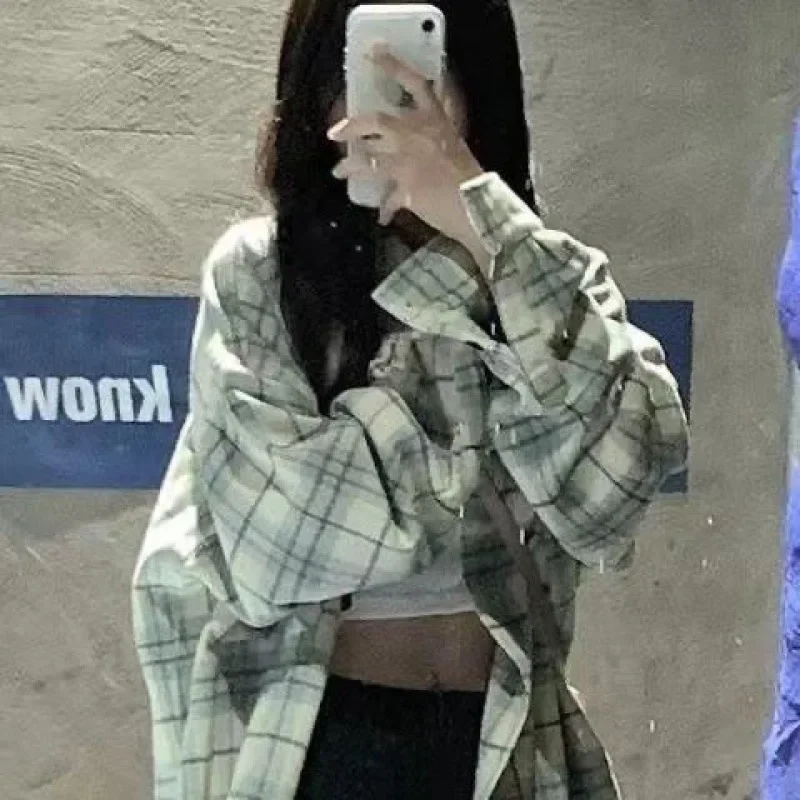 Летняя рубашка-поло в гонконгском стиле клетчатая рубашка с длинным рукавом