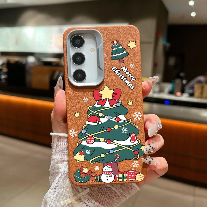 Милый мультяшный чехол с рождественской елкой для Samsung Galaxy S24 S23 S22 Ultra S20 S21 FE A16 A14 A34