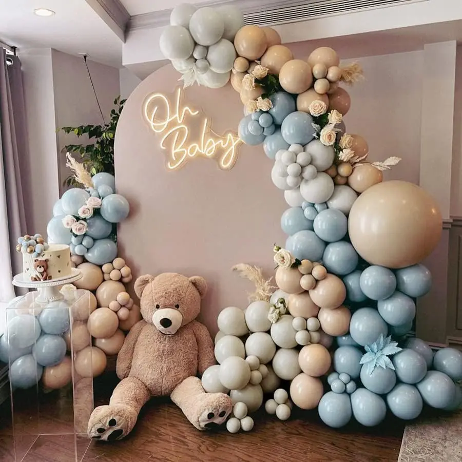 

Cream Blue Balloon Garland Arch Kit Boy Baby Shower Party Decoration 1st Birthday Ballon Baptism Christening Birthday Supplies