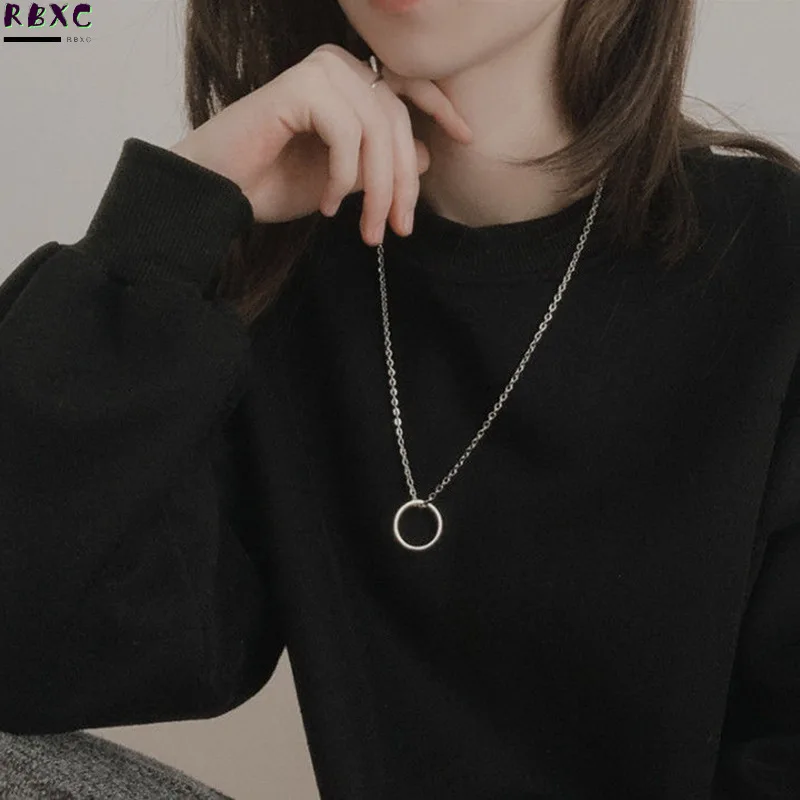 

Simple Sweater Chain Titanium Steel Necklace Men's Fashion Ins Hip Hop Disco Wang Yibo Same Sweater Chain Ring Net Red Woman