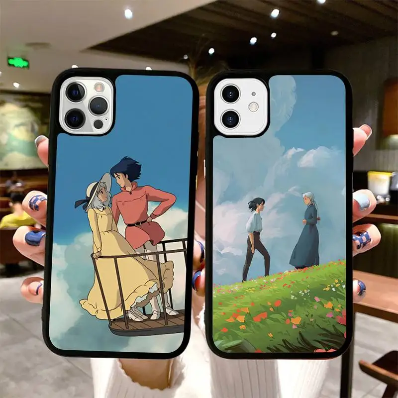 

Anime Howl's Moving Castle Phone Case Silicone PC+TPU Case for iPhone 11 12 13 Pro Max 8 7 6 Plus X SE XR Hard Fundas