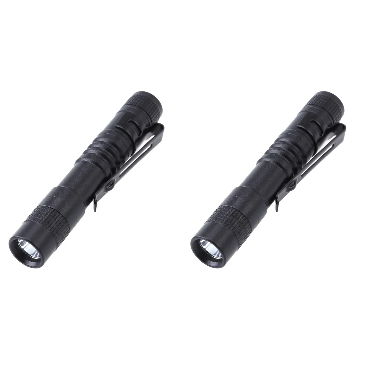 

2pcs Mini Pocket Flashlight Powered Ultra Bright LED Pen Light Clip Torch Lamp 91mm