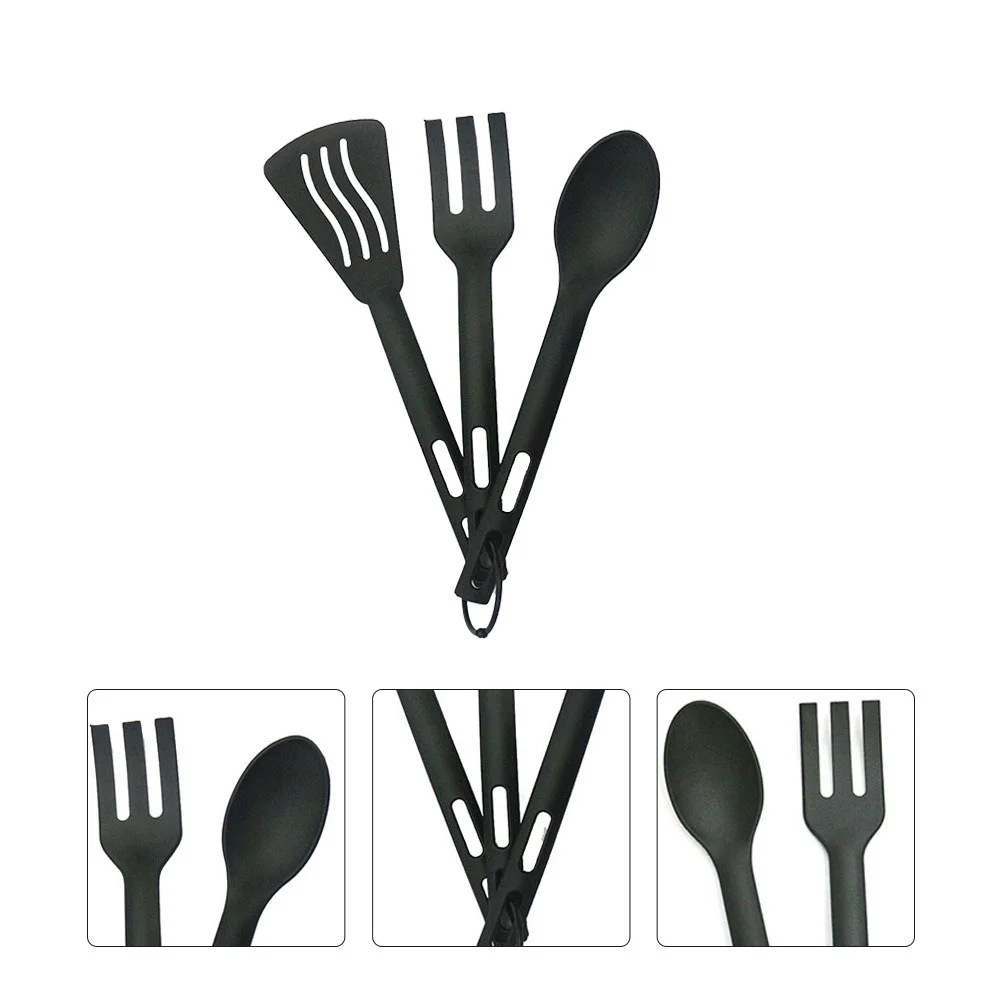 

Utensils Set Serving Cooking Kitchen Spoons Cutlery Silicone Kit Spatula Portable Tableware Flatware Camping Turner Slotted