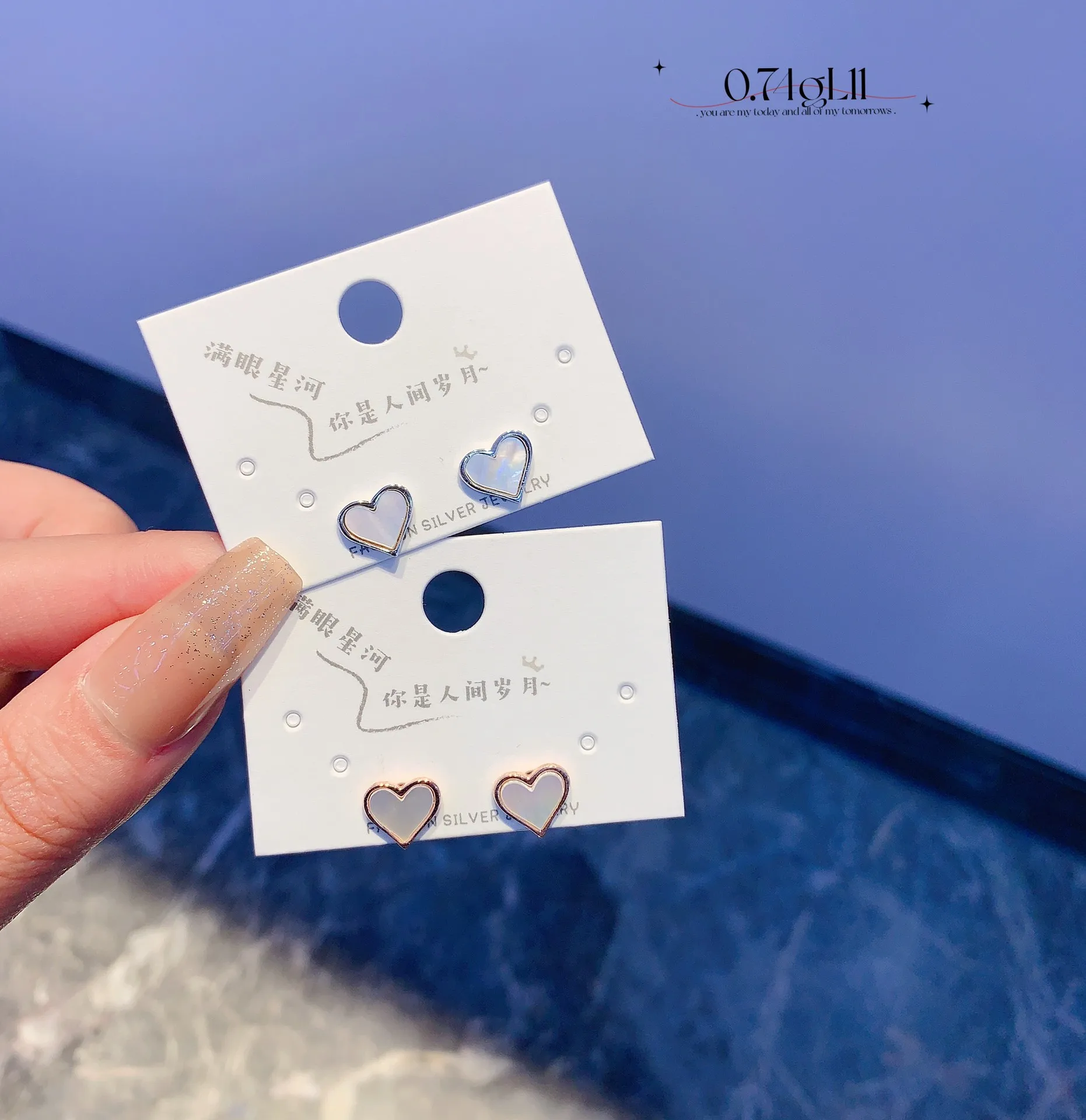

S925 Silver Needle Temperament Simple and Sweet Hong Kong Style Love shaped Earrings Fresh